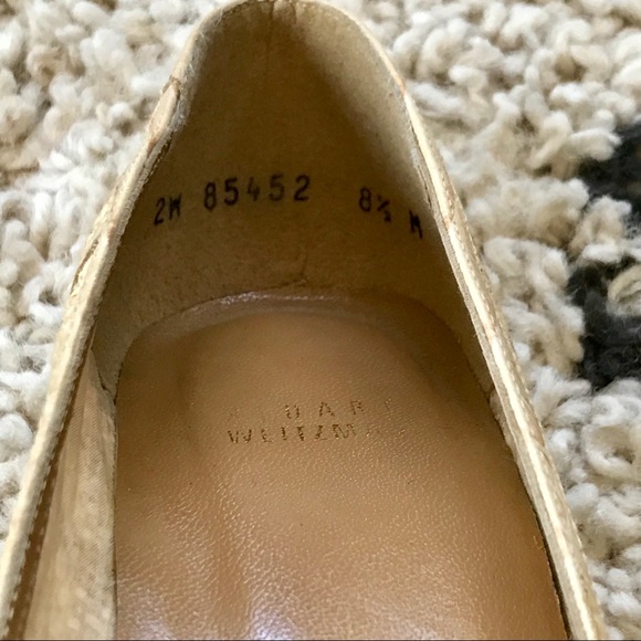 Stuart Weitzman Toesie Cream Raffia Peep Toe Heels - Picture 7 of 7